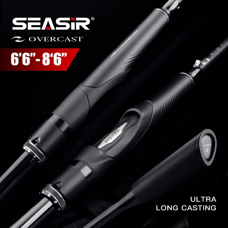 Seasir Overcast M/MH Spining & Casting Fishing Rod คาร์บอนไฟเบอร์เซรามิคแหวนความไวสูงล่อน้ำหนัก 5 -40g 1.98