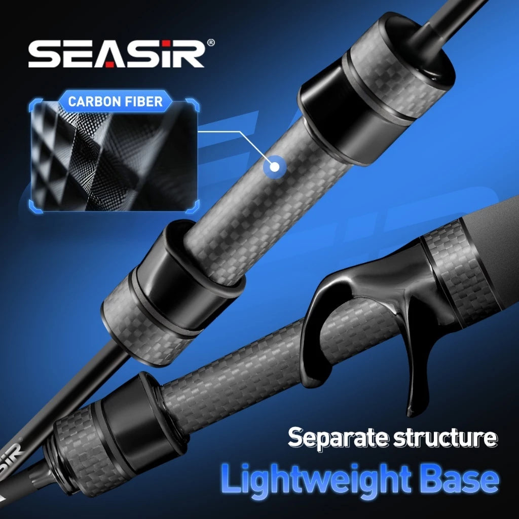 Seasir Riveria BFS Ultralight Spining Baitcasting ตกปลา Rod FUJI O เซรามิคท่องเที่ยวแหวน 30T + 40T คาร์บอนผ้า 1.5M
